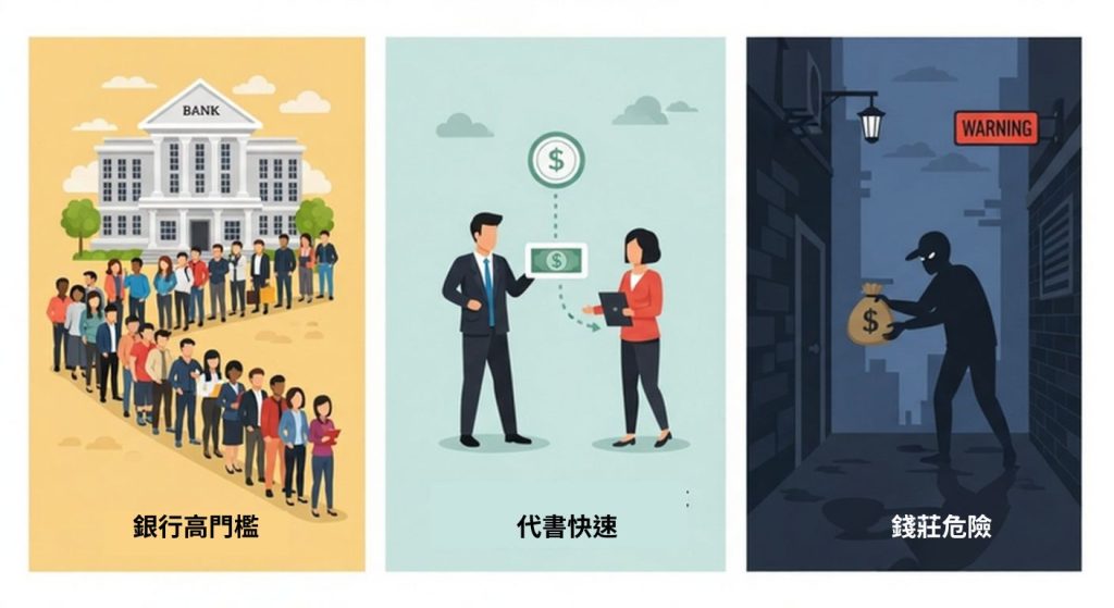 銀行、代書與地下錢莊的關鍵差異