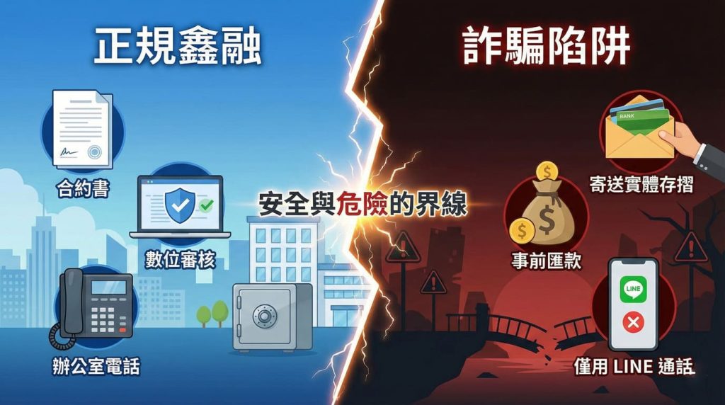 分辨真假鑫融貸款，正規融資與詐騙集團的差異對照