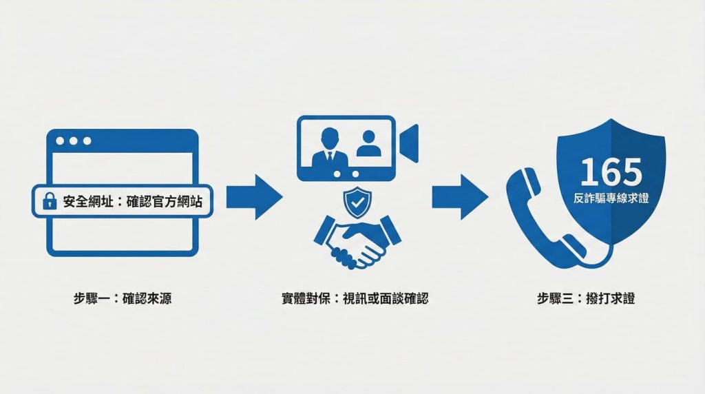 收到詐騙訊息怎麼辦？核對網址、視訊對保、撥打165反詐騙